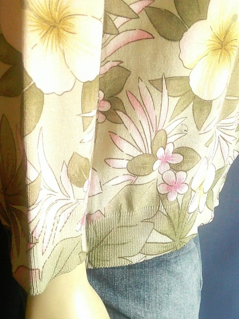 Pendleton Portland 72% Silk Floral Spring Coastal Cardigan L - Picture 7 of 12